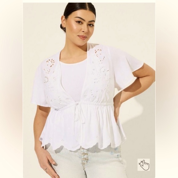 Torrid Battenberg Lace Crop Tie Kimono 3 NWT - Picture 1 of 6